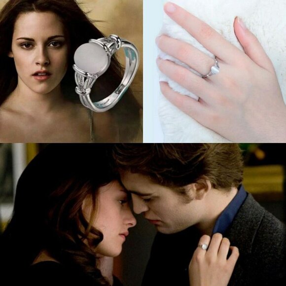 [NEW] WOMEN'S TWIGHLIGHT MOVIE MOON STONE RING SIZE 7 RING 925 STERLING SILVER - Picture 4 of 5